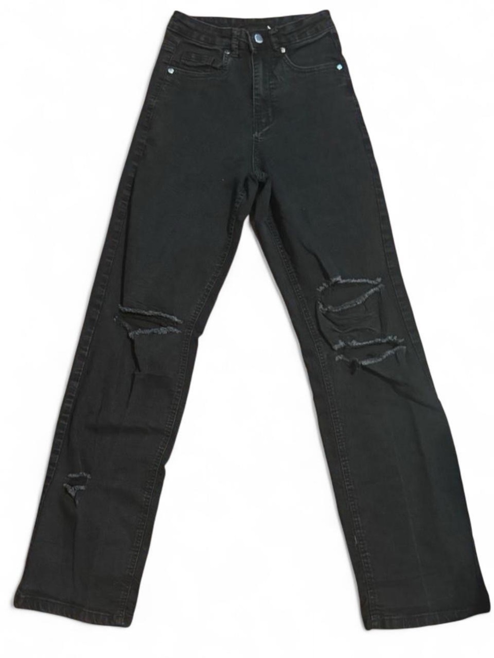 Daisy Black Distressed Straight Jeans
